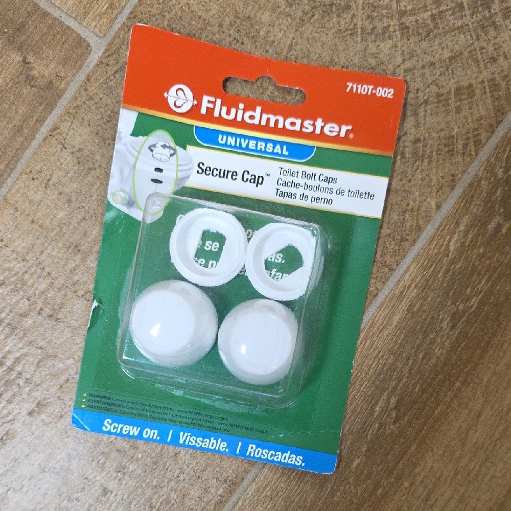 Universal Secure Cap Toilet Bolt Caps - White